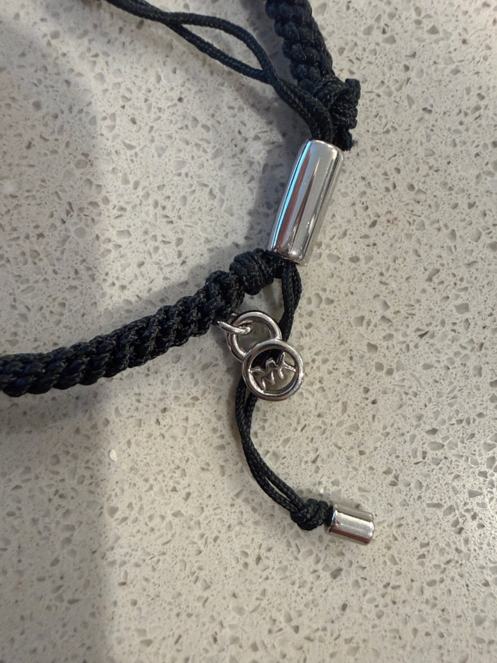 Nw/oT Michael Kors Black Braided Pave Bracelet - Picture 3 of 4